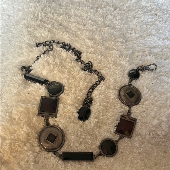 Chico's Accessories - Chico's Black and Silver Geometric Belt